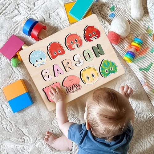 Personalized Wooden Name Puzzle for Toddlers 1-3 1