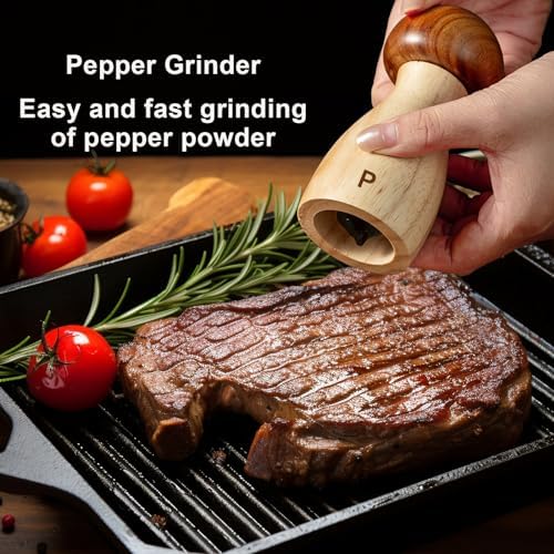 Wooden Salt and Pepper Grinder Set 2 Pack