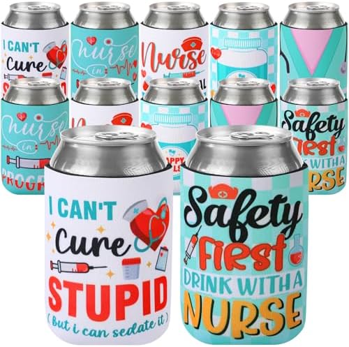 Nurses Week Coolers Bulk 12 Packs 2025 Funny Nursing Day Can Sleeves