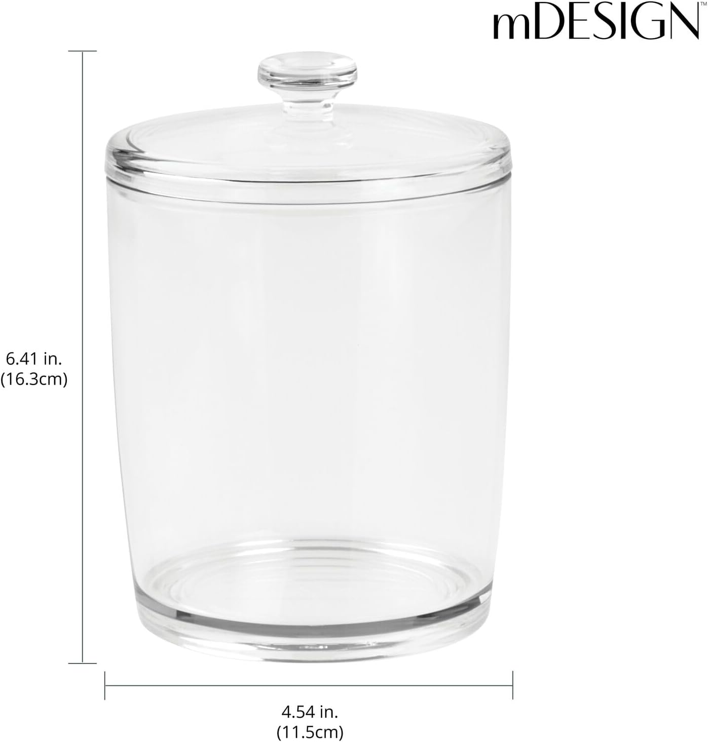 mDesign Clear Plastic Laundry Jar Holder Set 3 Pack