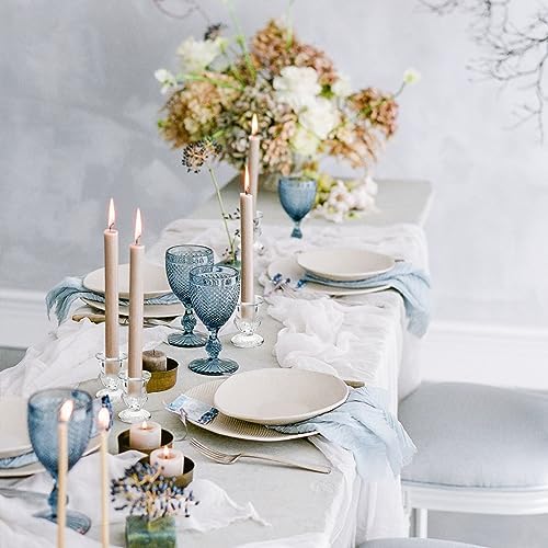 Elegant Clear Glass Candle Holder Set of 6