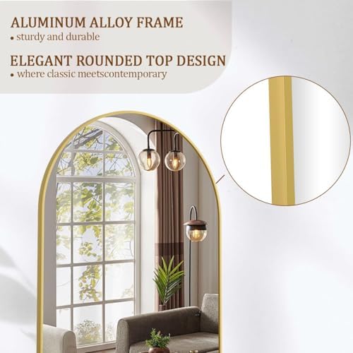 Koonmi 65x24 Arched Gold Full-Length Mirror
