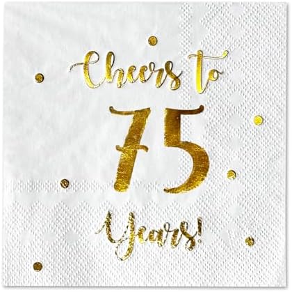 Cheers to 75 Years Cocktail Napkins 50-Pack