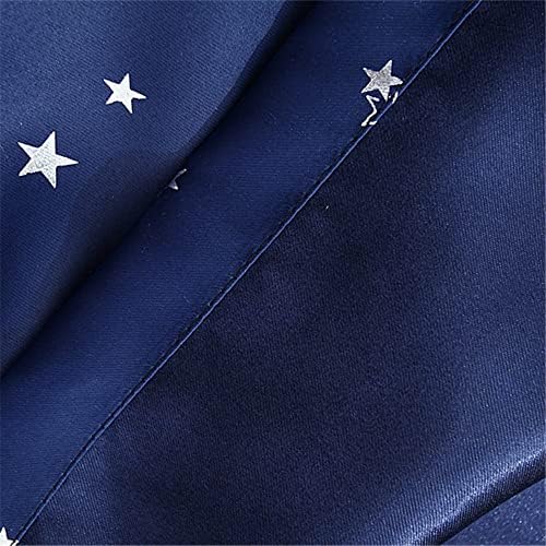 WPKIRA Grommet Top Door Curtain Navy Stars Printed