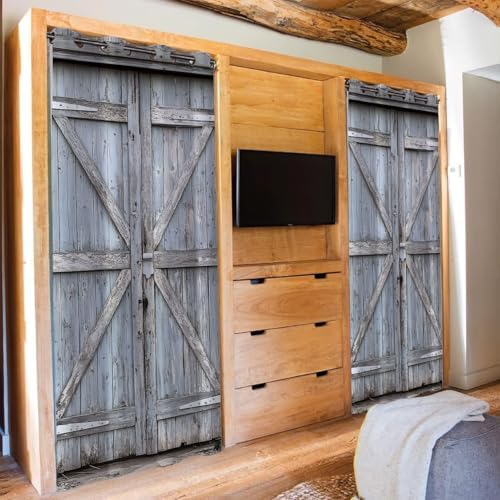 Shixiaoyan Rustic Barn Door Curtain 42W x 80L Panel