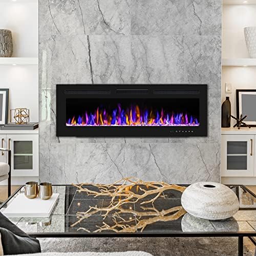 50 Inch Electric Fireplace With Remote Control and Crystal Logs