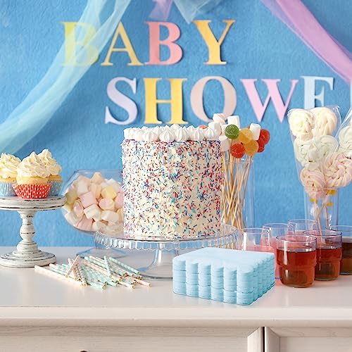 Fuutreo 100 Pcs Light Blue Cocktail Napkins