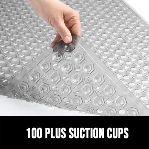 Gorilla Grip Patented Square Shower Mat 21x21 Inch Gray