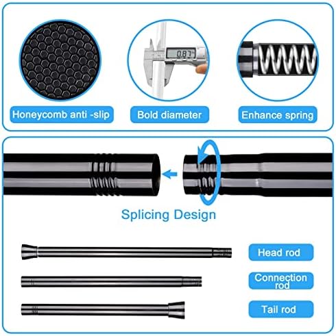ZipGlo Black Tension Curtain Rod 28-48 Inch Adjustable No Drilling