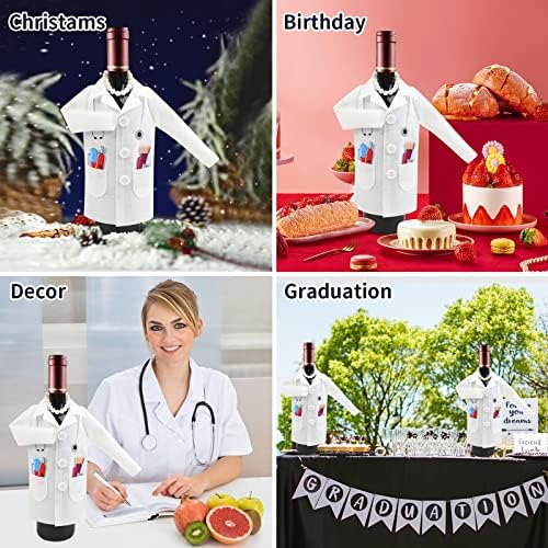 LOMIMOS Doctor White Coat Wine Cover Set