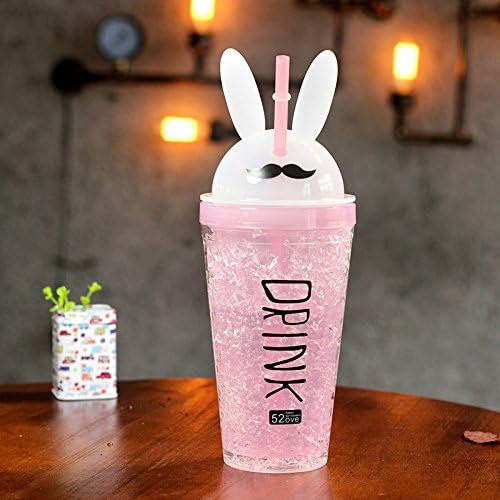 Bunny Pink Travel Tumbler with Straw 480 ml