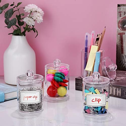 AOZITA 3 Pack Acrylic Q-Tip Holder Dispenser Set