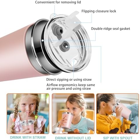 Rommeka Kids Straw Cups 6 Pack 12oz Sippy Cup
