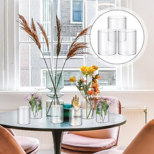 Vesici 20 Pcs Clear Plastic Cylinder Vases 4 Inch