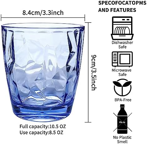 Blue Reusable Plastic Tumblers Set of 4 300ml