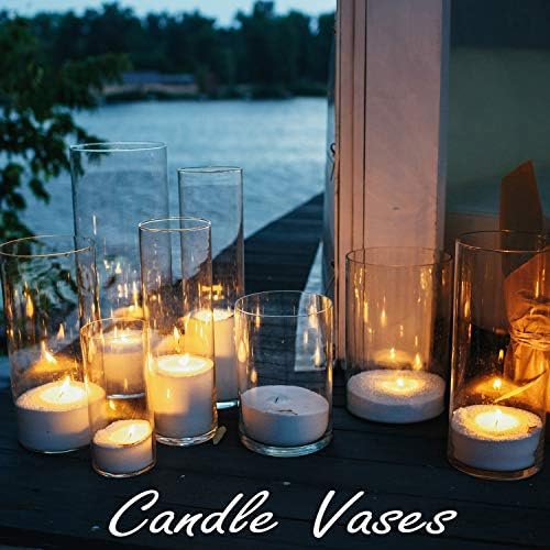 CYS EXCEL Cylinder Clear Glass Vase 16 H 6 D