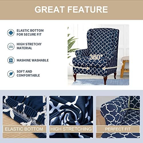Eco-Ancheng 2 Piece Wingback Chair Slipcover