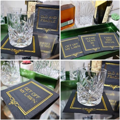 Funny Cocktail Napkins with 8 Witty Phrases