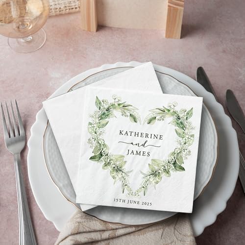 Personalized Wedding Cocktail Napkins with Monogram Design