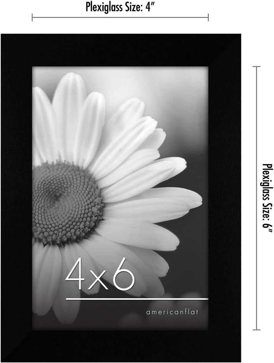 Americanflat 4x6 Picture Frame Set of 6 - Black