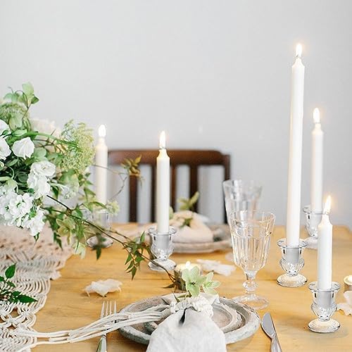 Elegant Clear Glass Candle Holder Set of 6