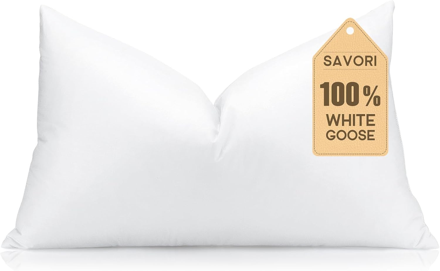 SAVORI Down Feather Throw Pillow Inserts 12x20 White