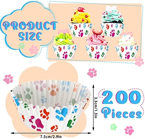 200 Pcs Paw Bone Cupcake Liners for Dog Lovers