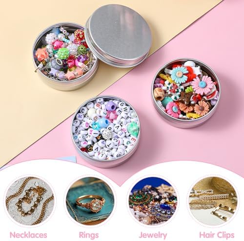 WLLHYF 48 Pcs Aluminum Round Cans 2 Oz Food Containers with Lids