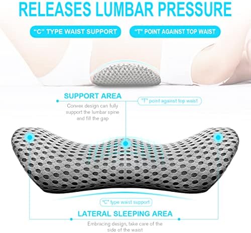 Panduo Lumbar Support Pillow - Memory Foam for Back Pain Relief