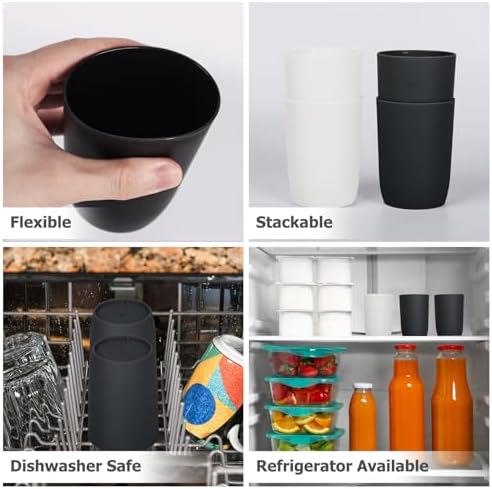Topsky 4pcs Reusable Toothbrush Cup Tumbler Set