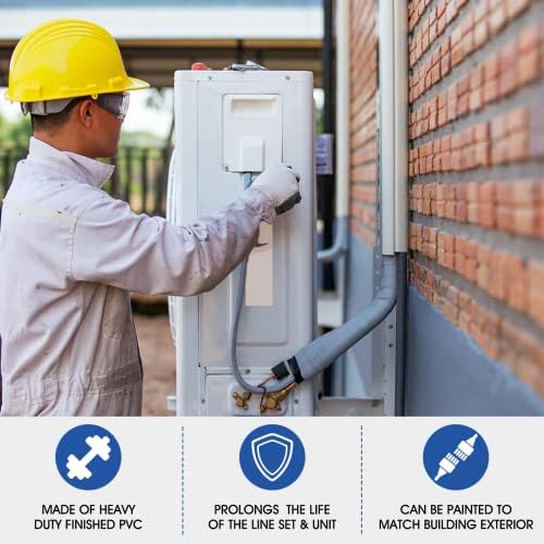 LyPrem PVC Line Cover Kit for Air Conditioners 63 Coupling White
