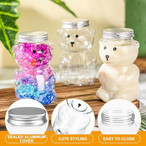Mumufy 24 Pcs Bear Shaped Food Jars with Aluminum Lids