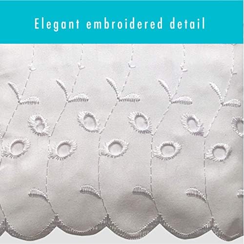 FRESH IDEAS Ruffled Eyelet Bed Skirt Queen White 14 Inch Drop