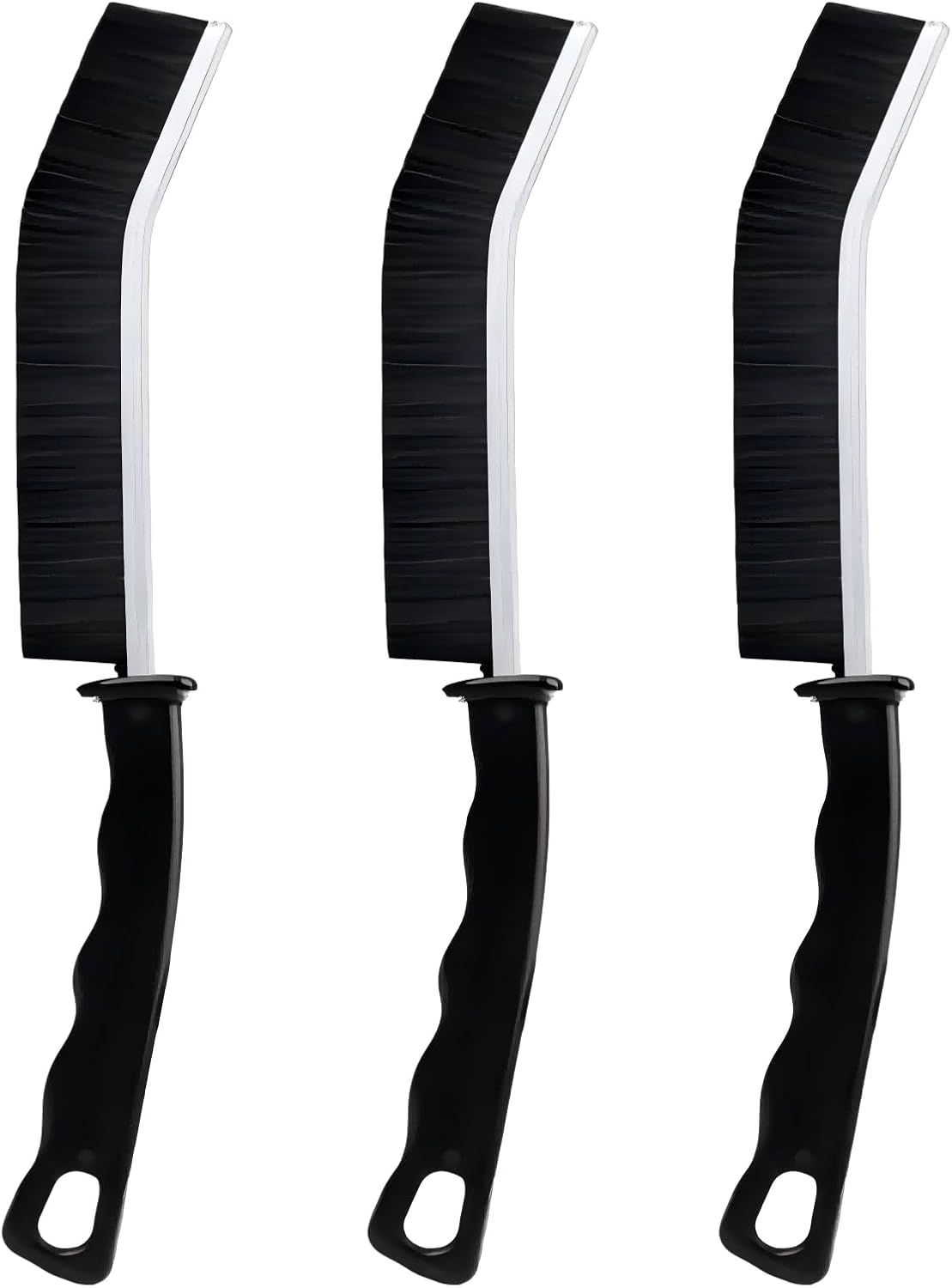 Crevice Cleaning Brush Set 3 Pcs - Stiff Bristle for Bathroom Kitchen Windows