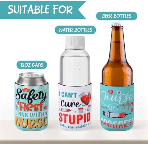 Nurses Week Coolers Bulk 12 Packs 2025 Funny Nursing Day Can Sleeves