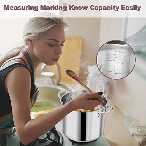 LIANYU 12QT Stainless Steel Stockpot with Lid
