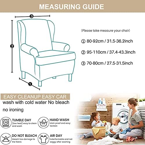 Eco-Ancheng 2 Piece Wingback Chair Slipcover