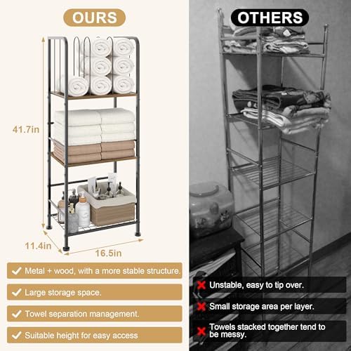 Durable 3-Tier Metal Towel Rack for Bathroom and Pool