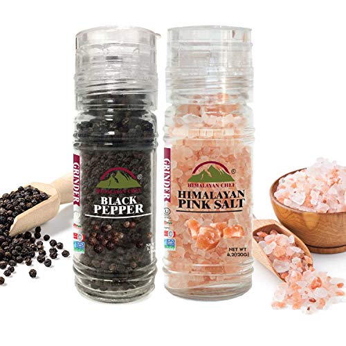 Himalayan Chef Himalayan Pink Salt and Black Pepper Grinder Set
