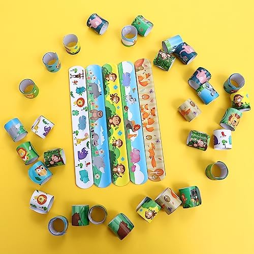 48 PCS Jungle Safari Slap Bracelets Wristbands