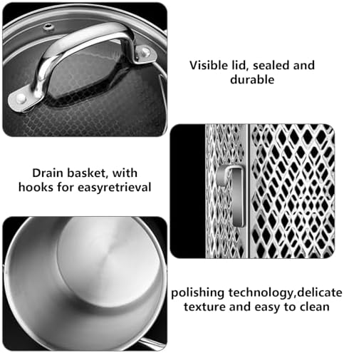 AIZYR Stainless Steel Deep Fryer with Lid and Basket