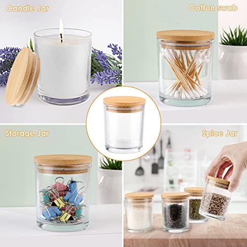 GOTIDEAL 12 Pack 9 OZ Frosted Blue Candle Jars with Bamboo Lids