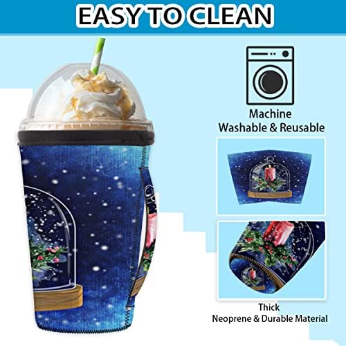 Christmas Candle Reusable Coffee Cup Sleeve With Handle