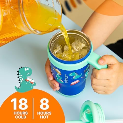 VINUR Kids Tumbler with Handle and Straw Lid 17oz