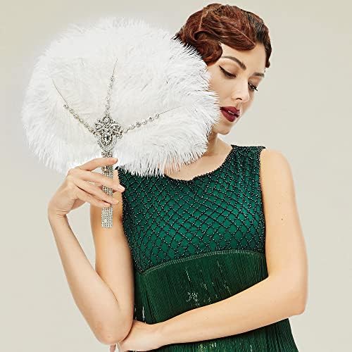 BABEYOND Vintage Bridal Feather Bouquet Fan