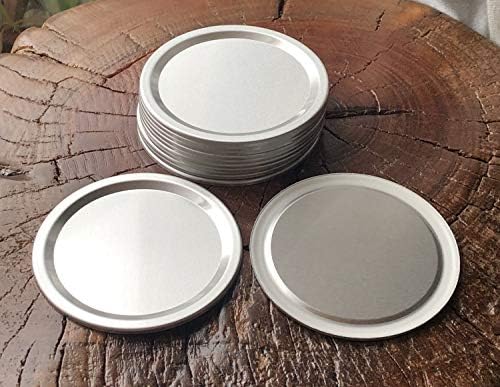 Rust Resistant Reusable Silver Aluminum Airtight Lids for Mason Jars 12 Pack