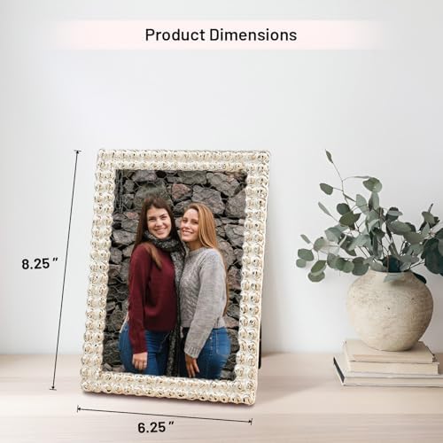 Bey-Berk Chelsea Silver-Plated Picture Frame 5x7 Beaded Design
