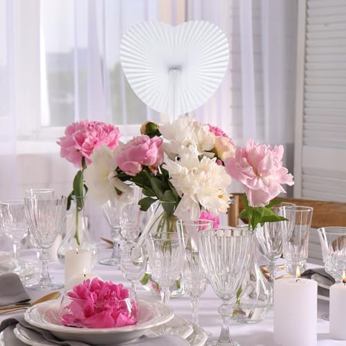 Blulu 60 Pack Decorative Folding Fans White