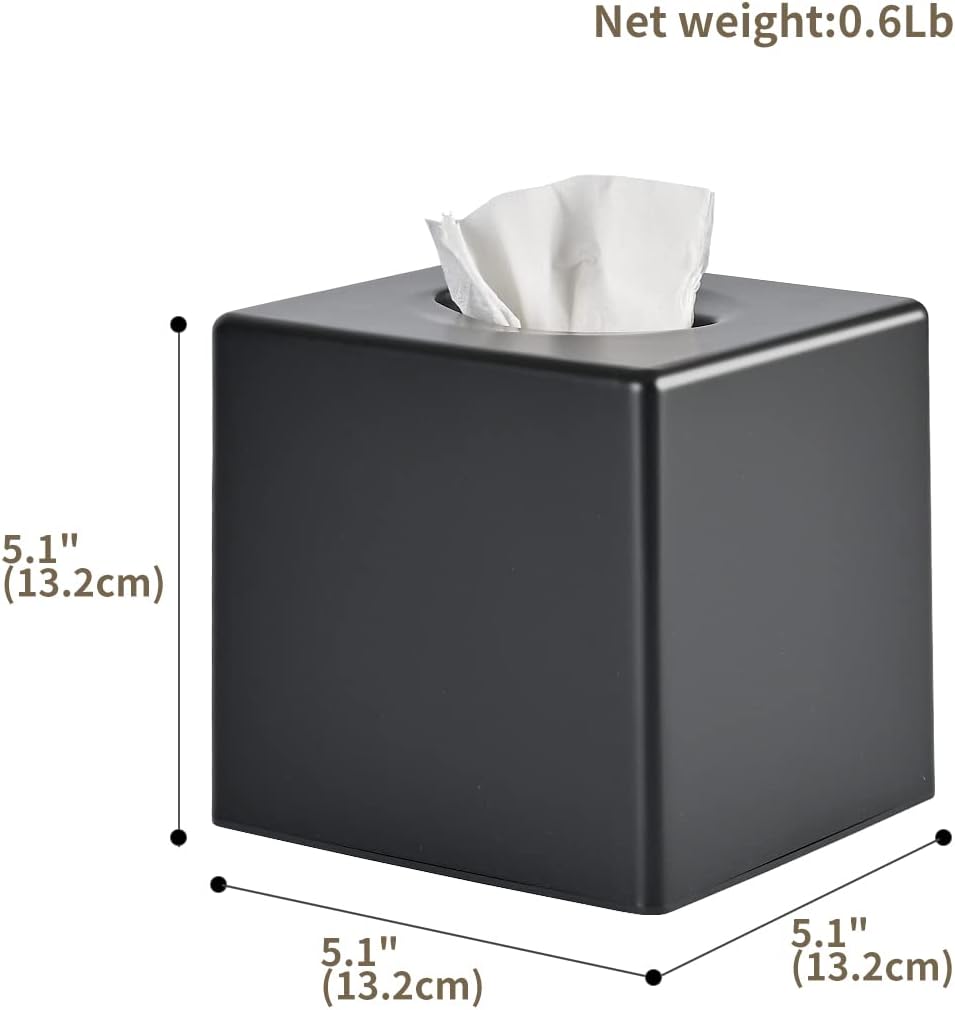Y-in Hand Tissue Box Cover - Black Square Holder