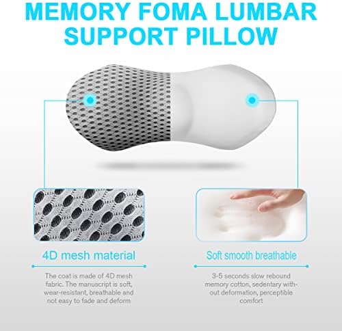 Panduo Lumbar Support Pillow - Memory Foam for Back Pain Relief
